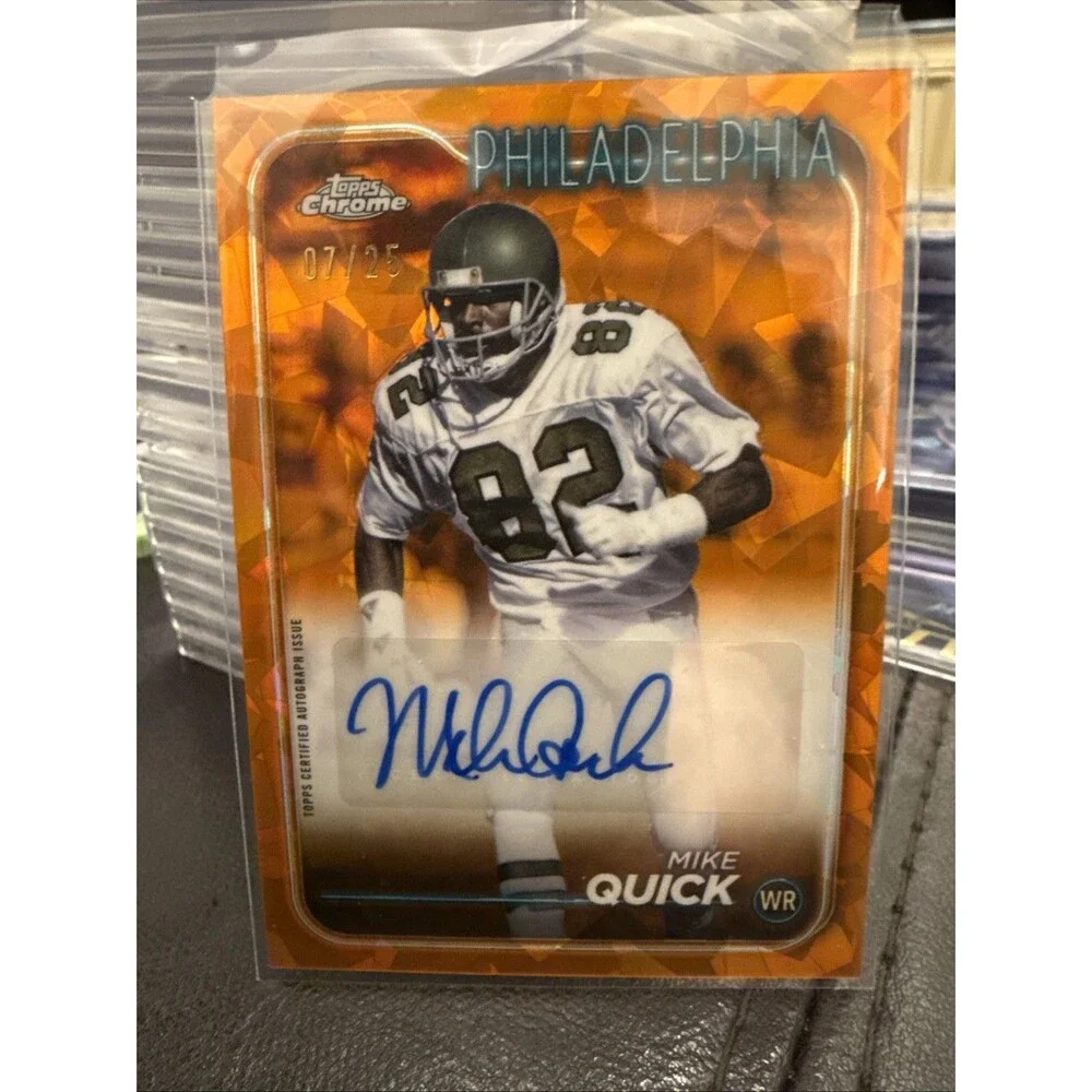 2024 Topps Chrome Sapphire - Mike Quick ORANGE Autograph  07 /25 Eagles
